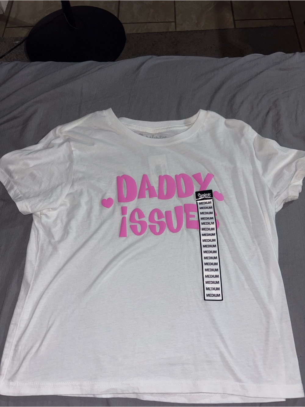 βDaddy Issue' Graphic Tee with Pink Lettering